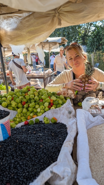 A farmer selling her wares near Holguin