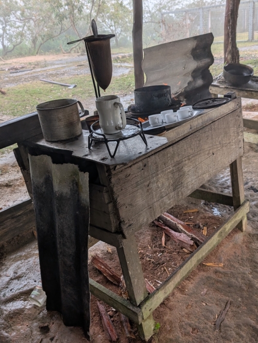 Making coffee in the county